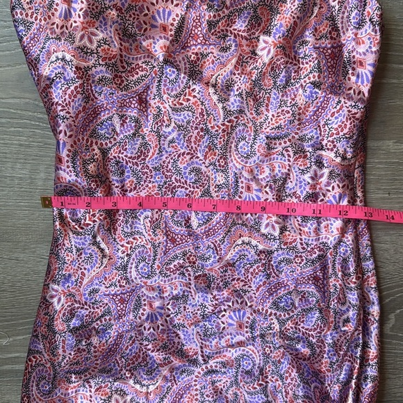 CINQ À SEPT Ryder Paisley Satin Mini Dress In Trm 2 - Picture 10 of 14